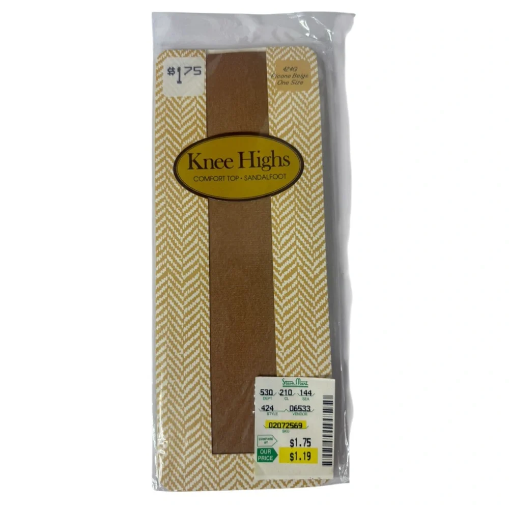 Evan Picone Knee‎ Highs 3 Packages Beige Comfort Top Sandalfoot 8.5-11